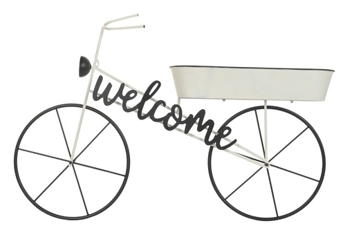 [99731] Expositor de metal con bicicleta, blanco