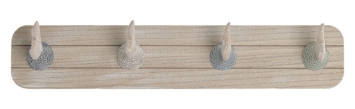 [99742] Perchero de MDF con 4 perchas, natural