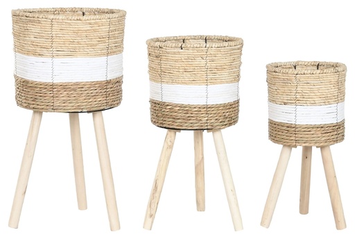 [99754] Macetero de fibra natural bicolor, grande
