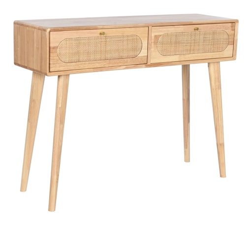 [99866] Consola de rubberwood y ratán, natural