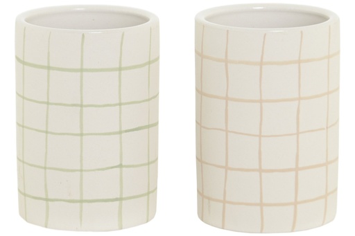 [100203] Vaso de cerámica, 2 diseños surtidos