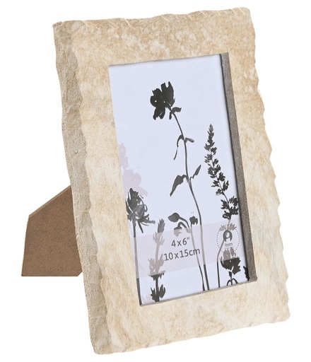 [100312] Marco de foto 10 × 15, MDF y cristal, crema