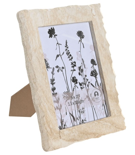 [100313] Marco de foto 13 × 18, MDF y cristal, crema
