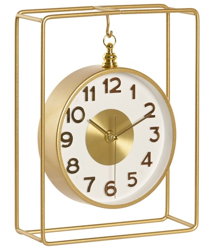 [100318] Reloj de sobremesa de aluminio, dorado