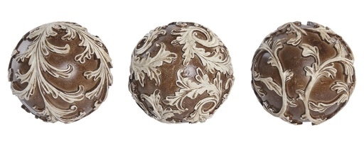 [100512] Bola decorativa de resina, 3 diseños surtidos