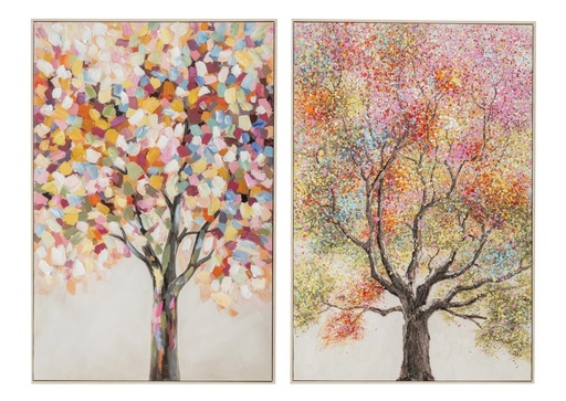 [100531] Cuadro de lienzo con árbol, 2 diseños surtidos