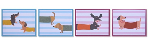 [100639] Cuadro de lienzo con perro 3D, 4 diseños surtidos