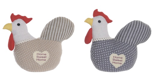 [100641] Sujetapuertas de poliéster con gallo, 2 diseños surtidos