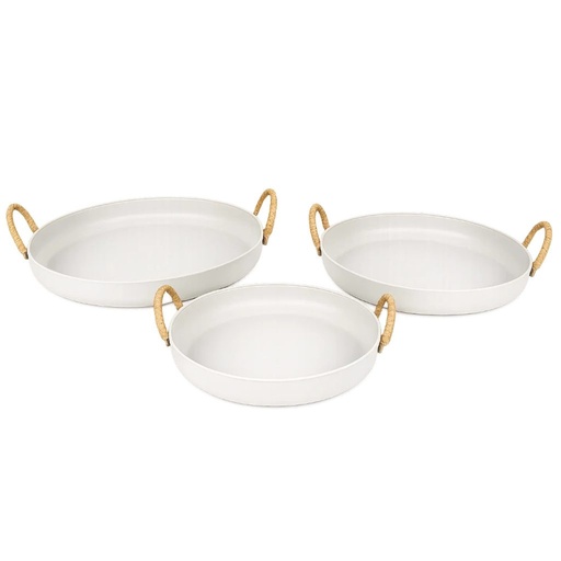 [100679] Centro de mesa de metal, crema, grande