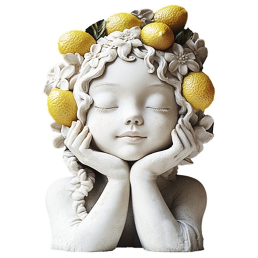 [100691] Macetero de magnesia con limones, chico