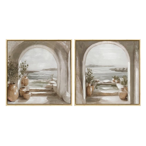 [100700] Cuadro de lienzo mediterráneo, 2 diseños surtidos