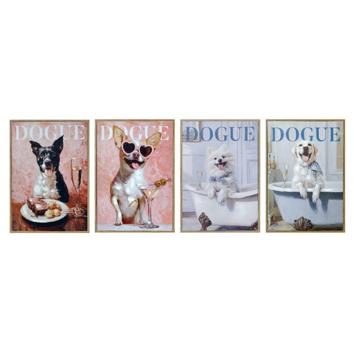 [100702] Cuadro de lienzo con perro, 4 diseños surtidos