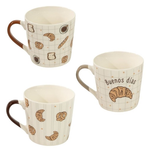 [100764] Mug con croissant, 3 diseños surtidos